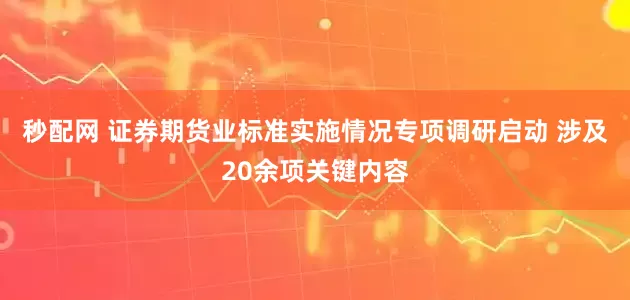 秒配网 证券期货业标准实施情况专项调研启动 涉及20余项关键内容