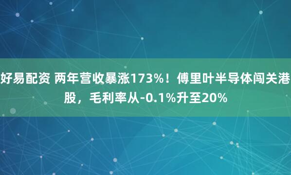 好易配资 两年营收暴涨173%！傅里叶半导体闯关港股，毛利率从-0.1%升至20%